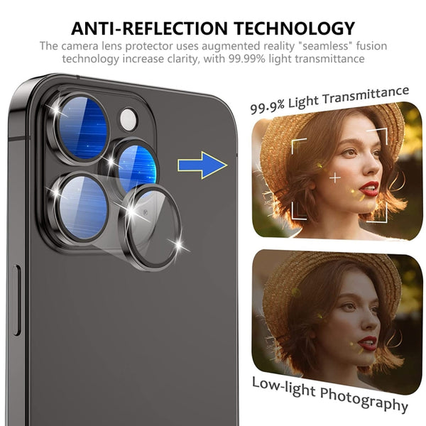 For iPhone 14 Pro 14 Pro Max ENKAY AR Anti-reflection Camera Lens Glass Full Film(Sierra Blue)