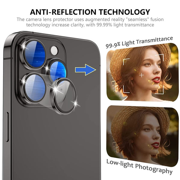 For iPhone 14 Pro 14 Pro Max ENKAY AR Anti-reflection Camera Lens Glass Full Film(Deep Purple)