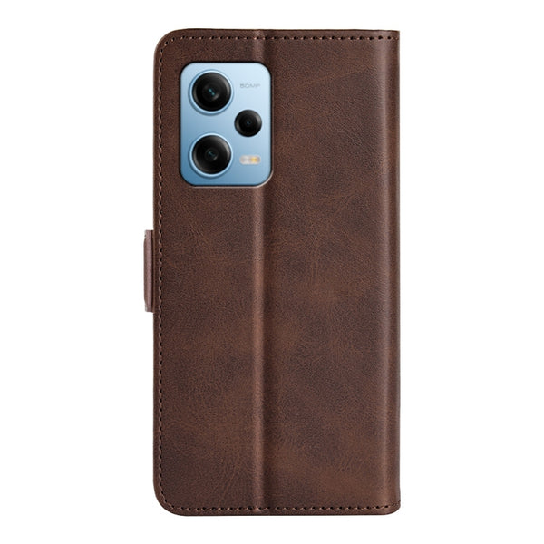 For Xiaomi Redmi Note 12 Pro 5G Global Dual-side Magnetic Buckle Horizontal Flip Leather P...(Brown)