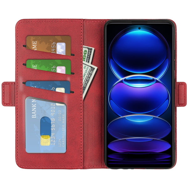 For Xiaomi Redmi Note 12 Pro 5G Global Dual-side Magnetic Buckle Horizontal Flip Leather Pho...(Red)