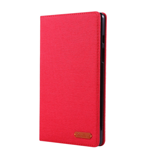 For Galaxy Tab A8.0 T290 T295 (2019) Cloth Teature Horizontal Flip PU Leather Case with with...(Red)