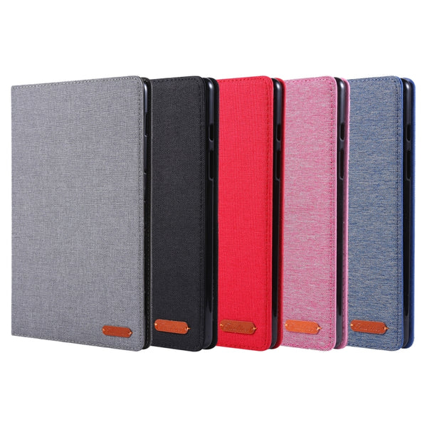 For Galaxy Tab A8.0 T290 T295 (2019) Cloth Teature Horizontal Flip PU Leather Case with with...(Red)