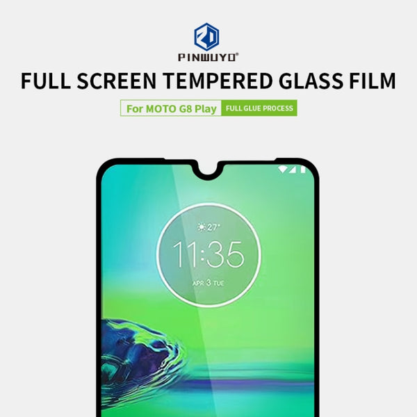 For MOTO G8 Play PINWUYO 9H 2.5D Full Screen Tempered Glass