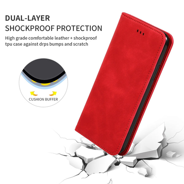 For Galaxy S20 Plus Retro Skin Feel Business Magnetic Horizontal Flip Leather Case(Red)