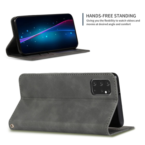 For Galaxy S20 Plus Retro Skin Feel Business Magnetic Horizontal Flip Leather Case(Dark Grey)