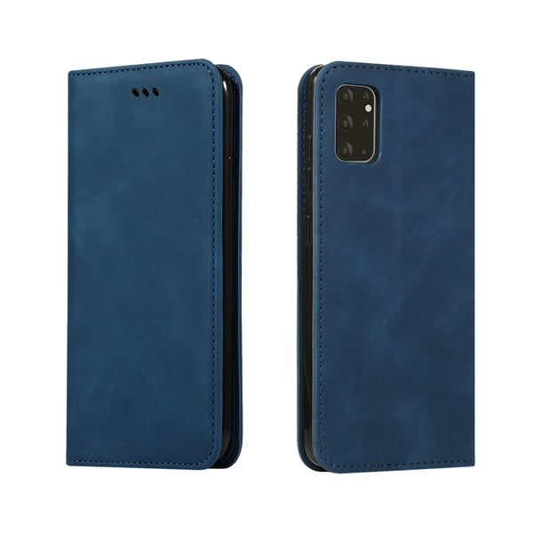 For Galaxy S20 Plus Retro Skin Feel Business Magnetic Horizontal Flip Leather Case(Navy Blue)