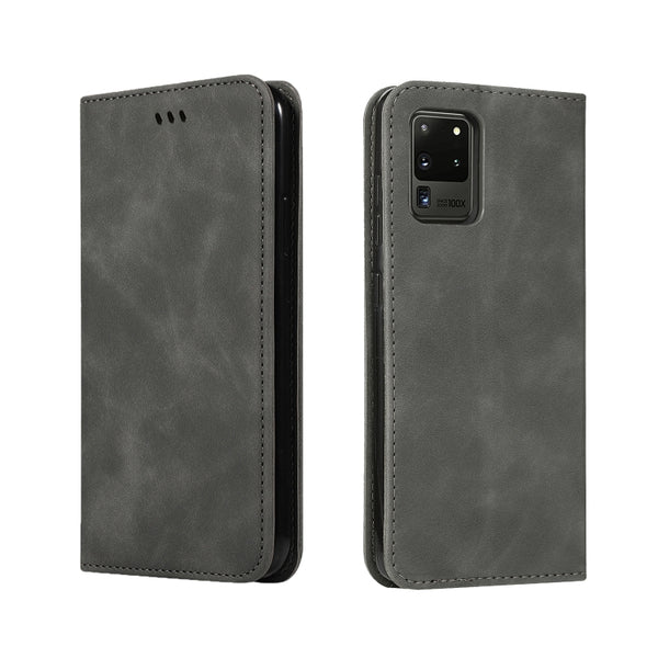 For Galaxy S20 Ultra Retro Skin Feel Business Magnetic Horizontal Flip Leather Case(Dark Grey)