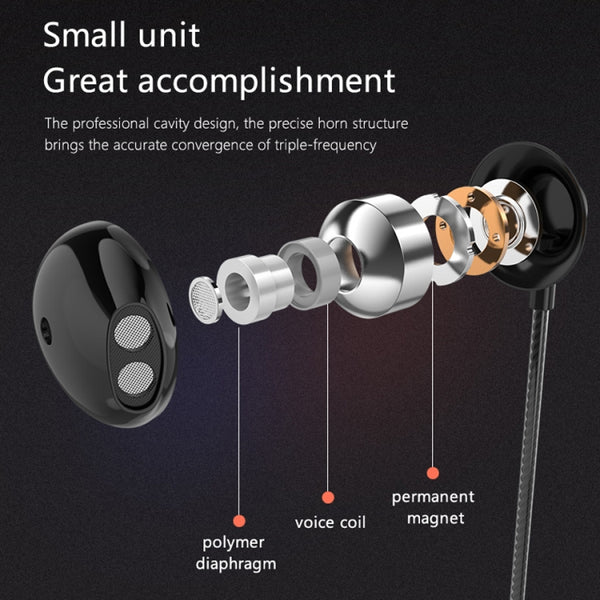 PTM D31 Hands Free Call Stereo Bass Earphones with Mic for Samsung Xiaomi Phones(Silver)