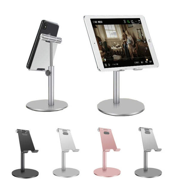 Adjustable Aluminum Alloy Cell Phone Tablet Holder Desk Stand Mount(Rose Gold)