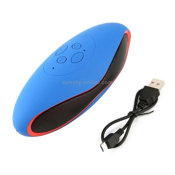 3D Stereo Mini Rugby Shape Bluetooth Speaker with TF Card Slot(Blue)