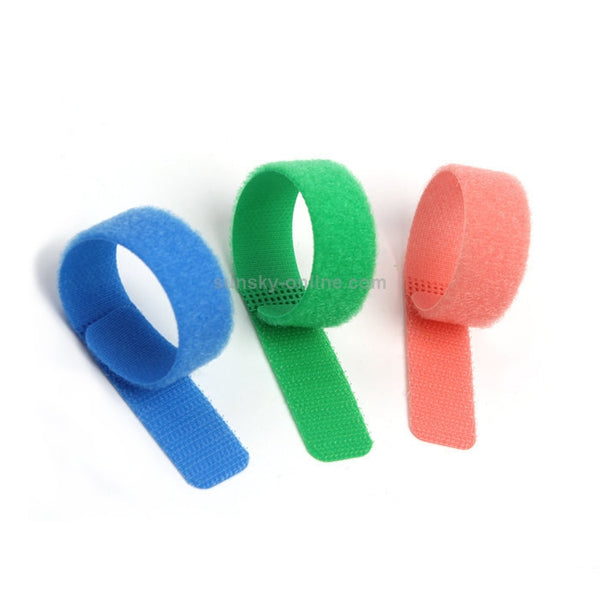 10 PCS Candy-colored Power Cord Hook and Loop Fastener Strip, Random Color Delivery, Size:180 x 2...