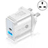 18W PD QC 3.0 Fast Charge Travel Charger Power Adapter With LED Indication Function(UK Plug White)