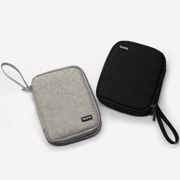 Baona BN-D004 Double-layer Data Cable Storage Bag Digital Accessories Finishing Bag(Grey)