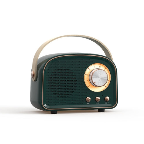 DW21 Vintage Radio BT Speaker Support TF Card U Disk to Play(Dark Green)