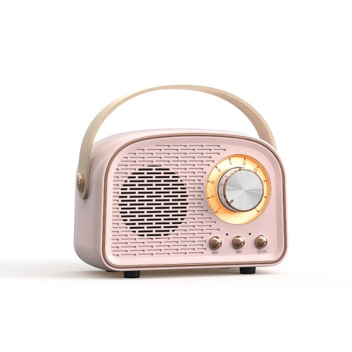 DW21 Vintage Radio BT Speaker Support TF Card U Disk to Play(Pink)