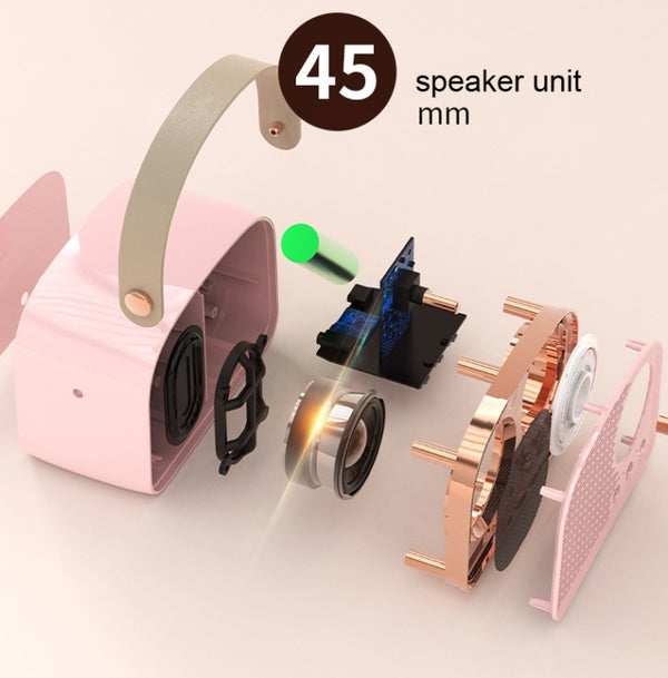 DW21 Vintage Radio BT Speaker Support TF Card U Disk to Play(Pink)