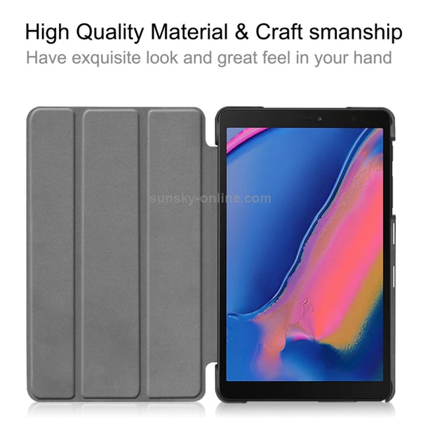 Custer Texture Horizontal Flip Leather Case for Galaxy Tab A 8.0 (2019) P205 P200, wit...(Dark Blue)