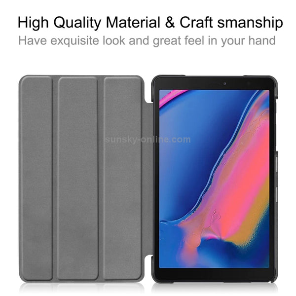 Custer Texture Horizontal Flip Leather Case for Galaxy Tab A 8.0 (2019) P205 P200, with T...(Purple)