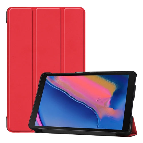 Custer Texture Horizontal Flip Leather Case for Galaxy Tab A 8.0 (2019) P205 P200, with Thre...(Red)