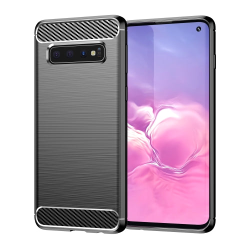 Brushed Texture Carbon Fiber TPU Case for Galaxy S10