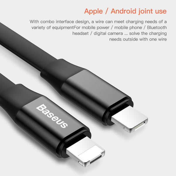 Baseus Aluminium Alloy 0.23m 2A 8 Pin to USB Micro USB 2 in