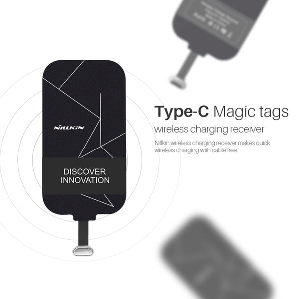 NILLKIN Magic Tag QI Standard Wireless Charging Receiver with USB-C Type-C Port(Black)