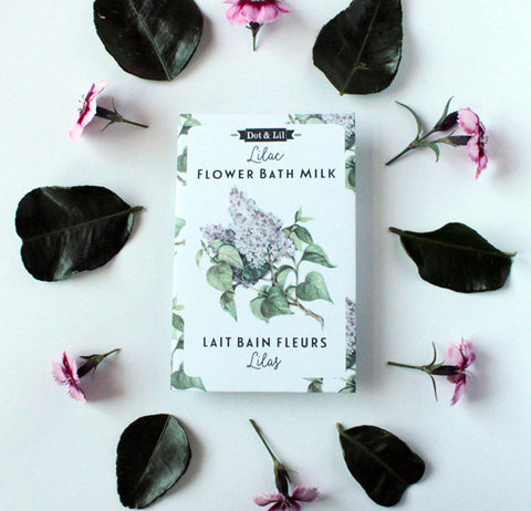 Dot & Lil lilac flower bath milk sachet
