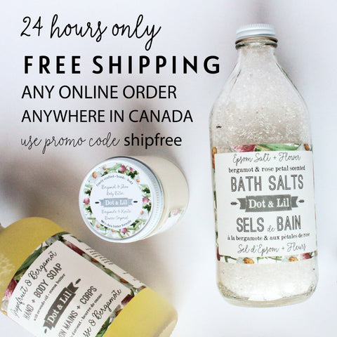 free shipping 24 hours only on all orders anywhere in canada