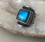 OCEAN LABRADORITE VINTAGE STYLE RING
