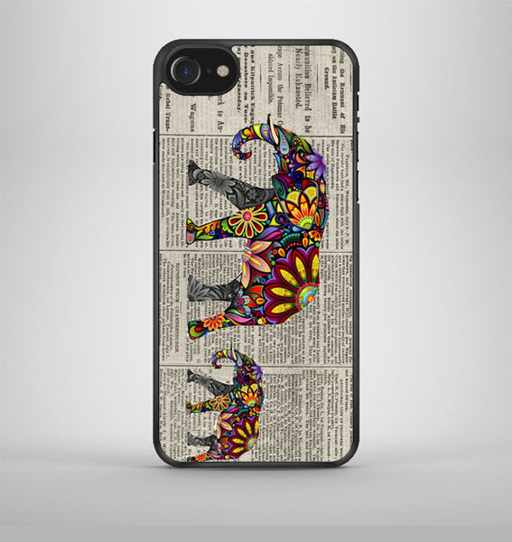 Mum And Baby Elephant On Dictionary Page iPhone 7 Case Avallen