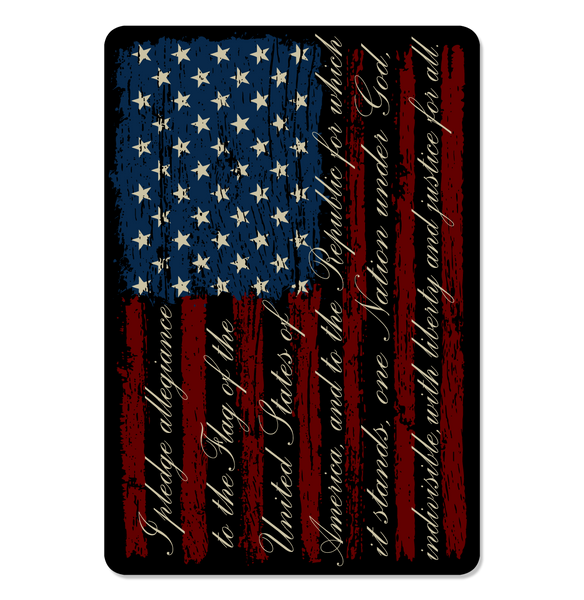 Pledge of Allegiance American Flag 4" Decal – SkullSociety