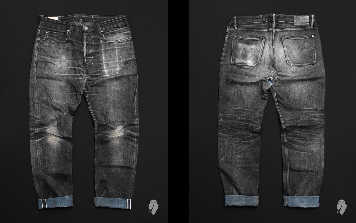 Freenote portola black 14.25oz denim faded