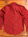"Kasuri Check" Button Down Shirt in Red