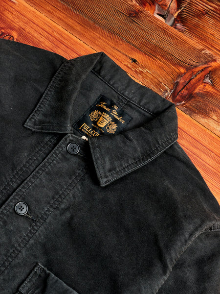 French Moleskin Work Jacket in Black