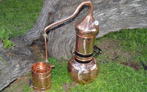 copper flip top column whiskey still