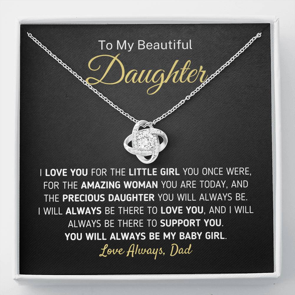 "To My Beautiful Daughter - For The Little Girl You Once Were" Necklace (0090)