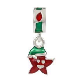 SilveRado Christmas Star Santa Kidz Red Sterling Silver Charm