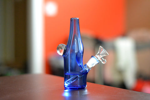 blue bong with water