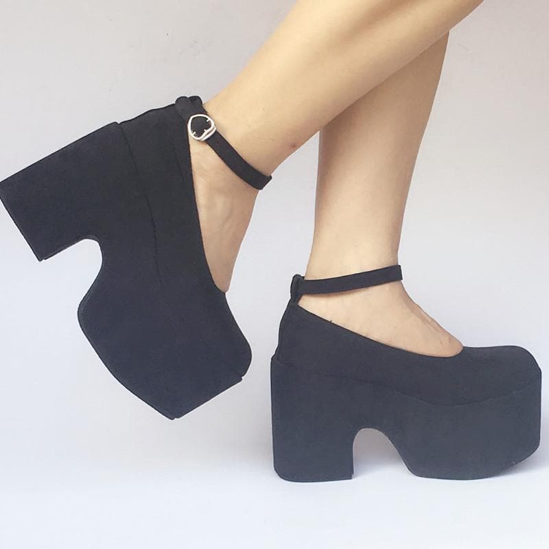 Custom Made Black Simple High Heels 