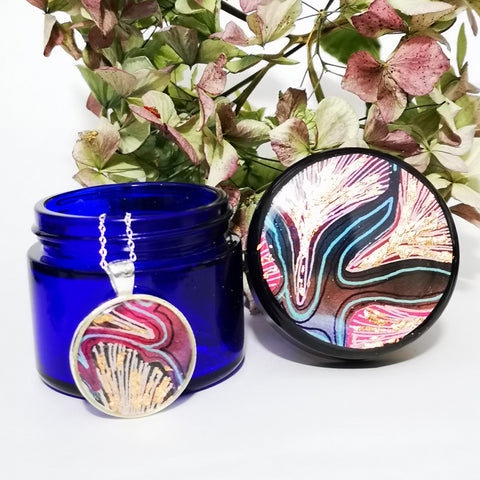 Ginkgo Trinket Pot and Pendant Set