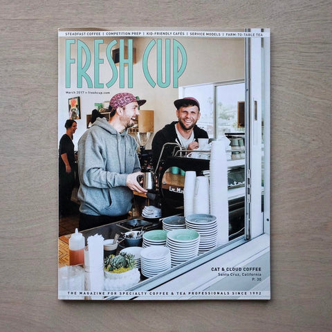 Cat & Cloud on the cover of Fresh Cup magazine