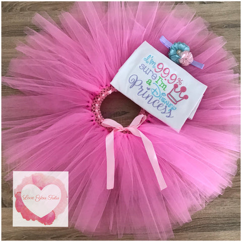 Embroidered Disney Princess tutu set