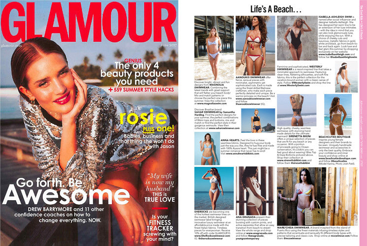 Beachcuties Boutique Glamour Magazine UK Djunah Swimwear Drew Barrymore Bikinis