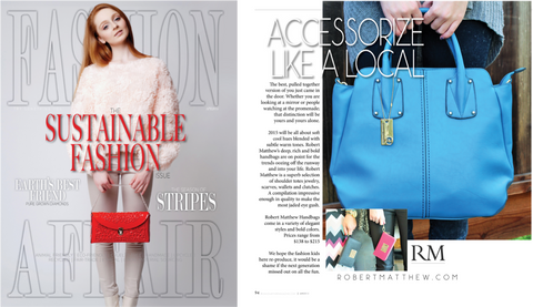 Fashion affair magazine news feature of the Robert Matthew elizabeth tote and purses.
