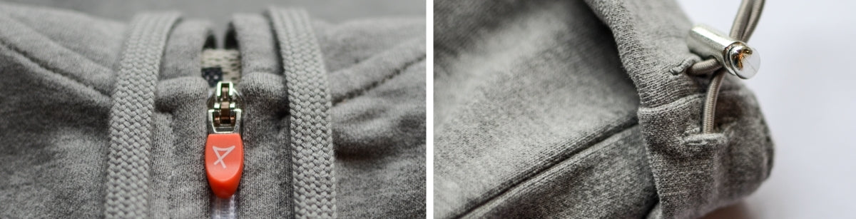 Mens premium Hoodie in Grey Marl looped back cotton fleece | zip detail | Xavier Athletica