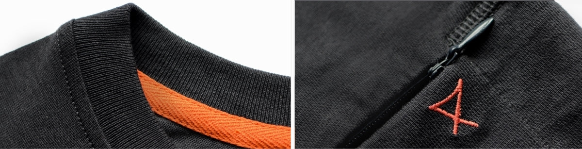 Mens premium Long Sleeve navy shirt | zip detail | Xavier Athletica