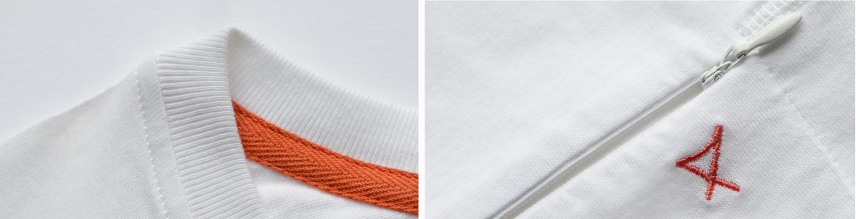 Mens premium Long Sleeve white shirt | zip detail | Xavier Athletica