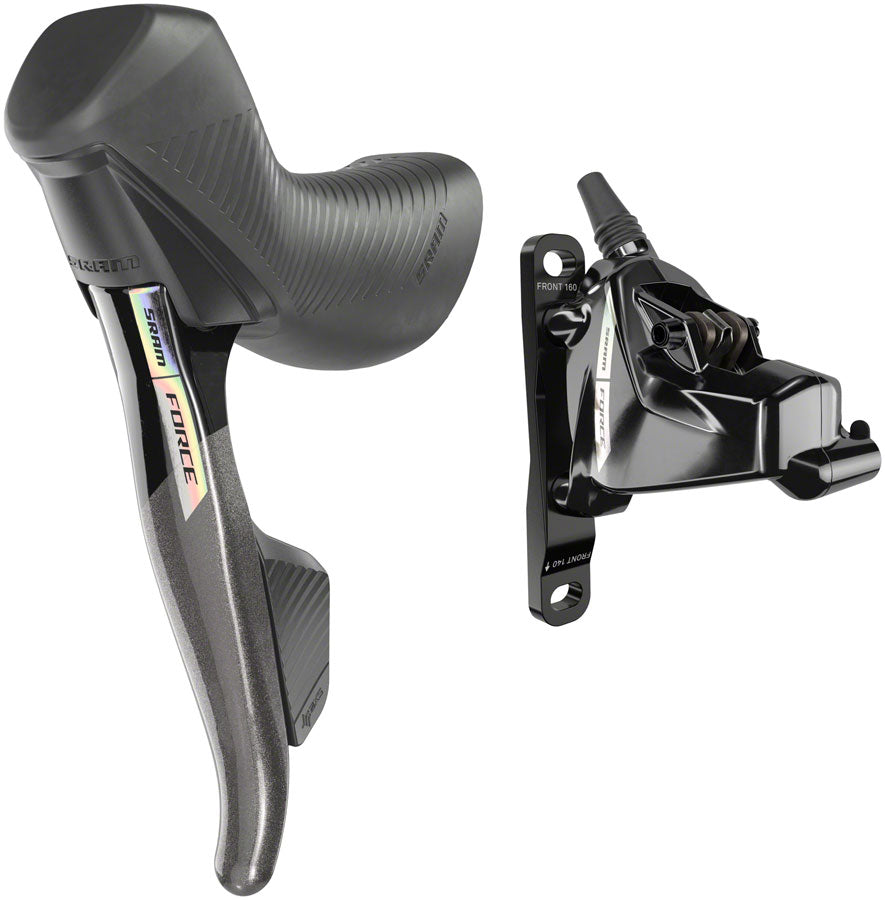 NEW SRAM Force AXS HRD eTap Shift/Brake Lever and Hydraulic Disc Brake  Caliper - Left/Front, Flat Mount, 20mm Offset, Iridescent Gray/Blk, D2