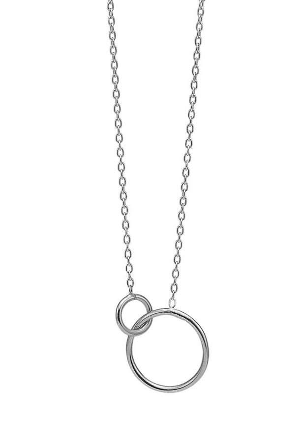 DOUBLE CIRCLE NECKLACE | Sølv | Halskæde med 2 ringe fra ENAMEL