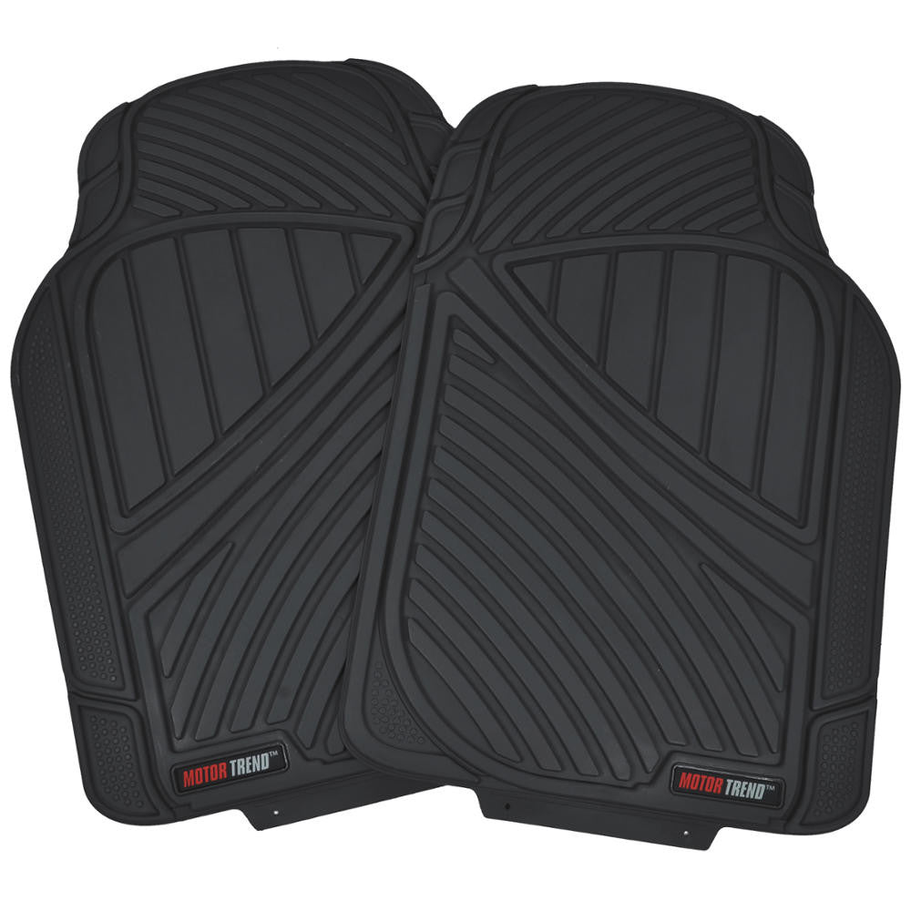 Black AllWeather Motor Trend FlexTough Heavy Duty Floor Mats